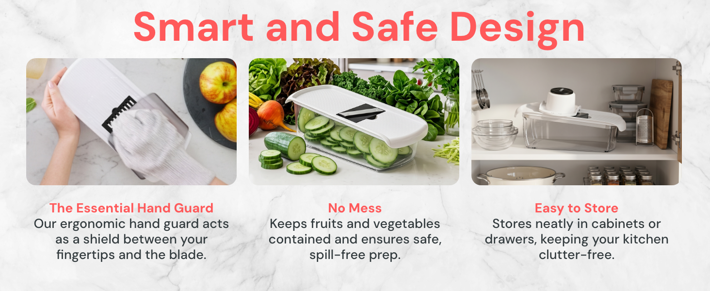 Fullstar 6 in 1 Mandoline Slicer smart and safe design