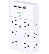 Multi Plug Outlet - Addtam Surge Protector Wall Mount with 12 Outlet Extender- 3 Sides and 3 USB ...