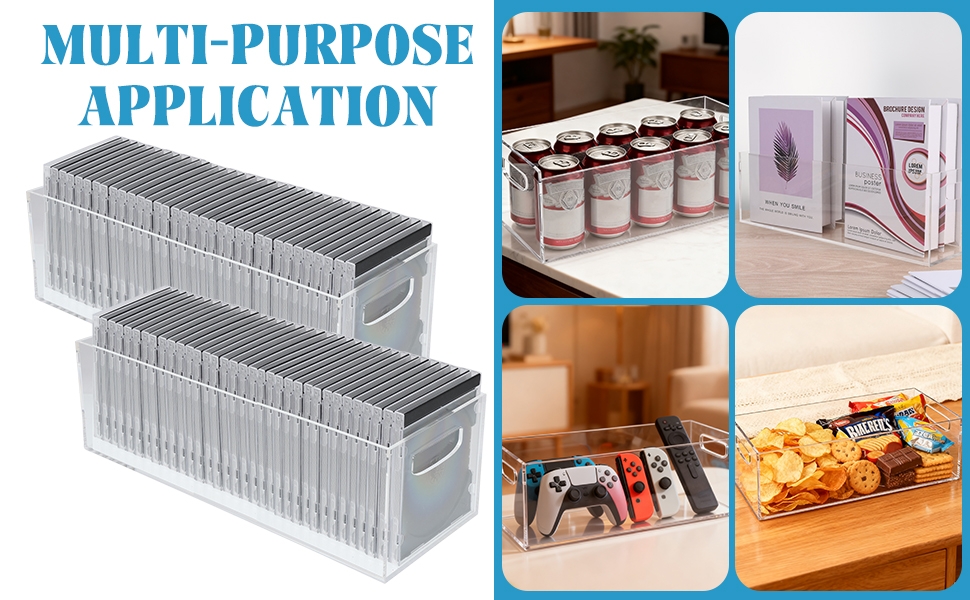 Multi-Purpose Countertop/Kitchen/Bathroom/Cabinet Storage Organizer Acrylic Container with handle