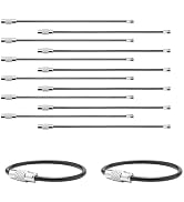 ManTangSun 12 Pack 4" Key Ring Wire Keychain Cable Keyring Keychain Holder Clips Small Loops for ...