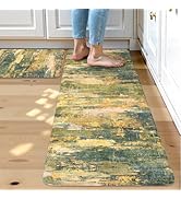 Collive Anti Fatigue Kitchen Rugs Sets of 2, Abstract Non Slip Waterproof Kitchen Mat Modern Runn...