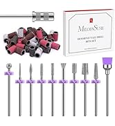 MelodySusie Nail Drill Bits, 10Pcs Diamond Sanding Bit Set with 40pcs Sanding Bands (#120#180#240...