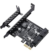 YBBOTT PCIE 2 Port 19Pin PCIe SATA Expansion Card USB 3.0 Super Speed 5 Gbps PCI Express Card for...