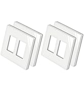 BESTTEN [4 Pack] 2 Gang Mid-Size Screwless Decorative Wall Plate, USWP4 Glossy Off White, Midway ...