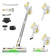 Honki Cordless Vacuum Cleaner for Home, Powerful Stick Vacuum with Rechargeable Battery, Green Li...
