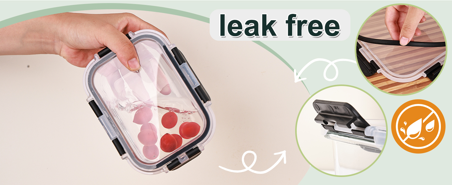 8 Pack 5-35oz Glass Food Storage Containers with Lids