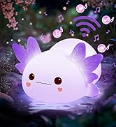 Mewaii Huggwaii Squishy Axolotl Night Light for Kids, Dimmable Silicone Kids Night Light with 4 W...