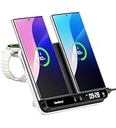 SwanScout Charging Station for Samsung Watch, Dual Wireless Charger for Samsung S25 Ultra/S25+/S2...