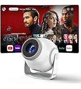 Smart Mini Projector with Android 14 OS, 1080P/4K/8K Video Decoding, WiFi 6 &amp; Bluetooth 5.4, 270°...