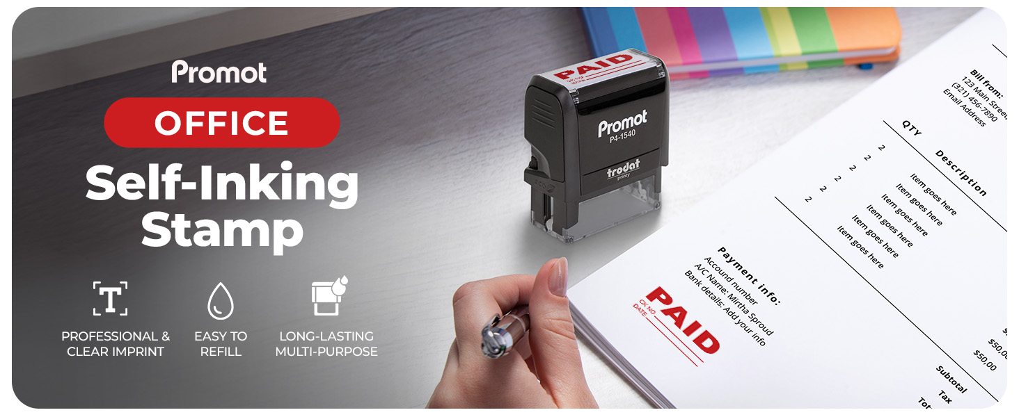 office self inking stamp custom personalized business company rubber automatic