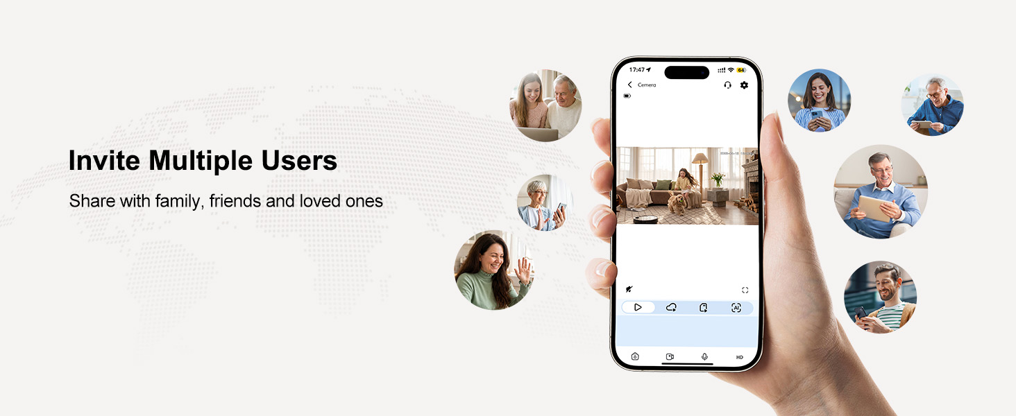 4G mini cam invite multiple users, share access with family friends and loved ones easily