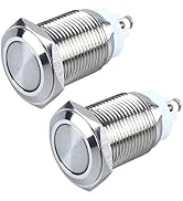 DMWD 2-Pack 16mm Latching Metal Waterproof Push Button Switch ON-Off 5/8