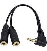 Poyiccot 3.5mm Headphone Splitter Adapter, Audio Splitter 3.5mm Male to 2 Female Cable, 90 Degree...