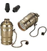 Pull Chain Light Socket 2-Pack, Onite E26 Standard Screw Base Lamp Socket with Pull Chain Switch,...