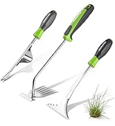 WORKPRO 3-Piece Weed Puller Tool Set – 15" 6-Tine Weed Remover, 12" Hand Weeder, 12.5" Crack Weed...