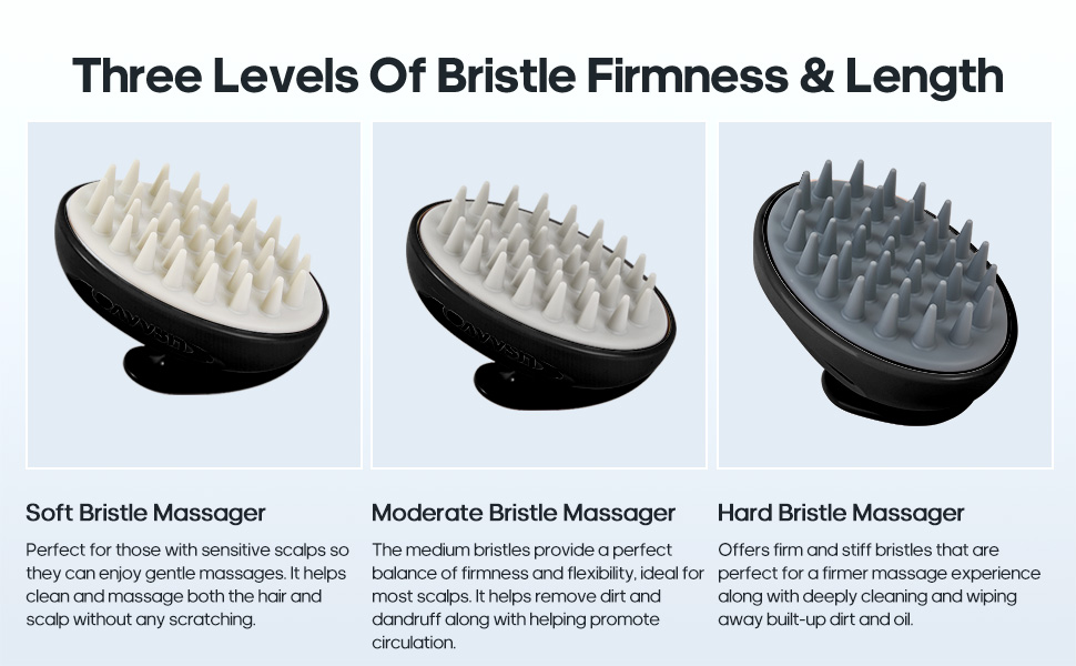 Three Levels Of Bristle Firmness &amp; Length