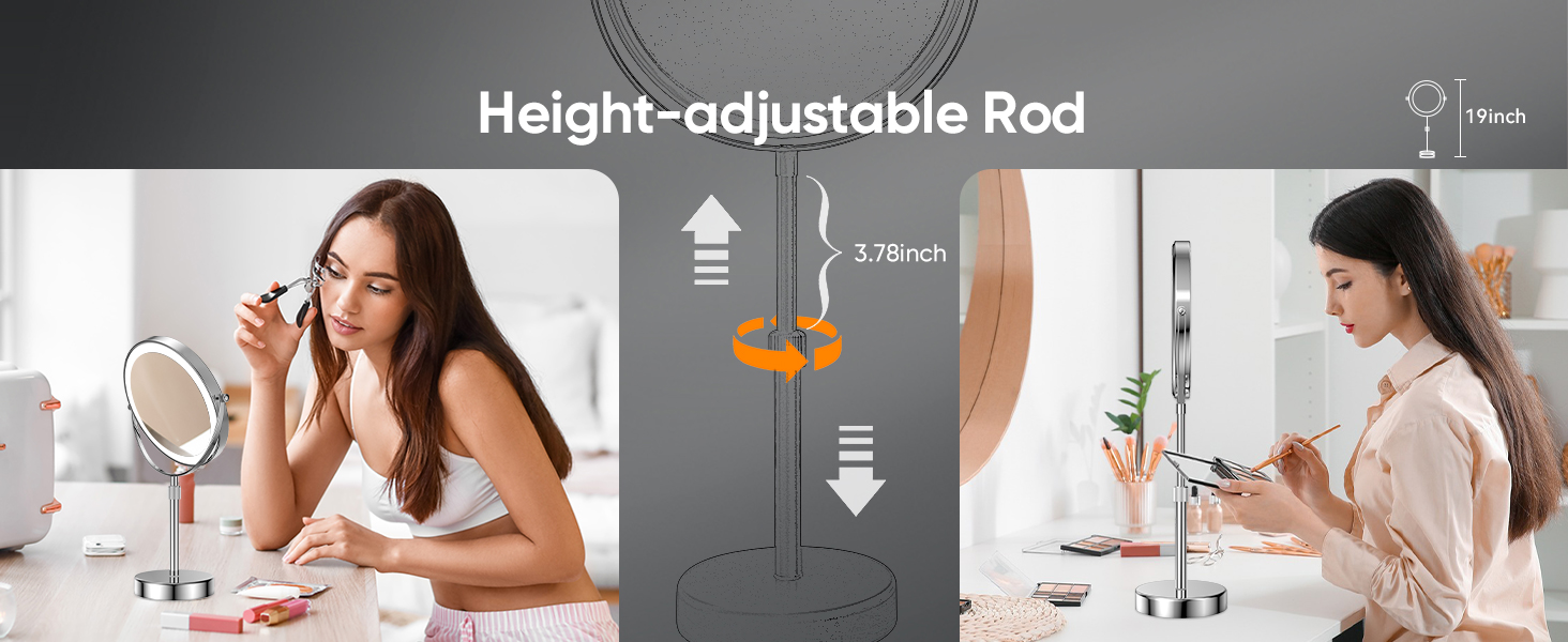 magnifying mirror with light