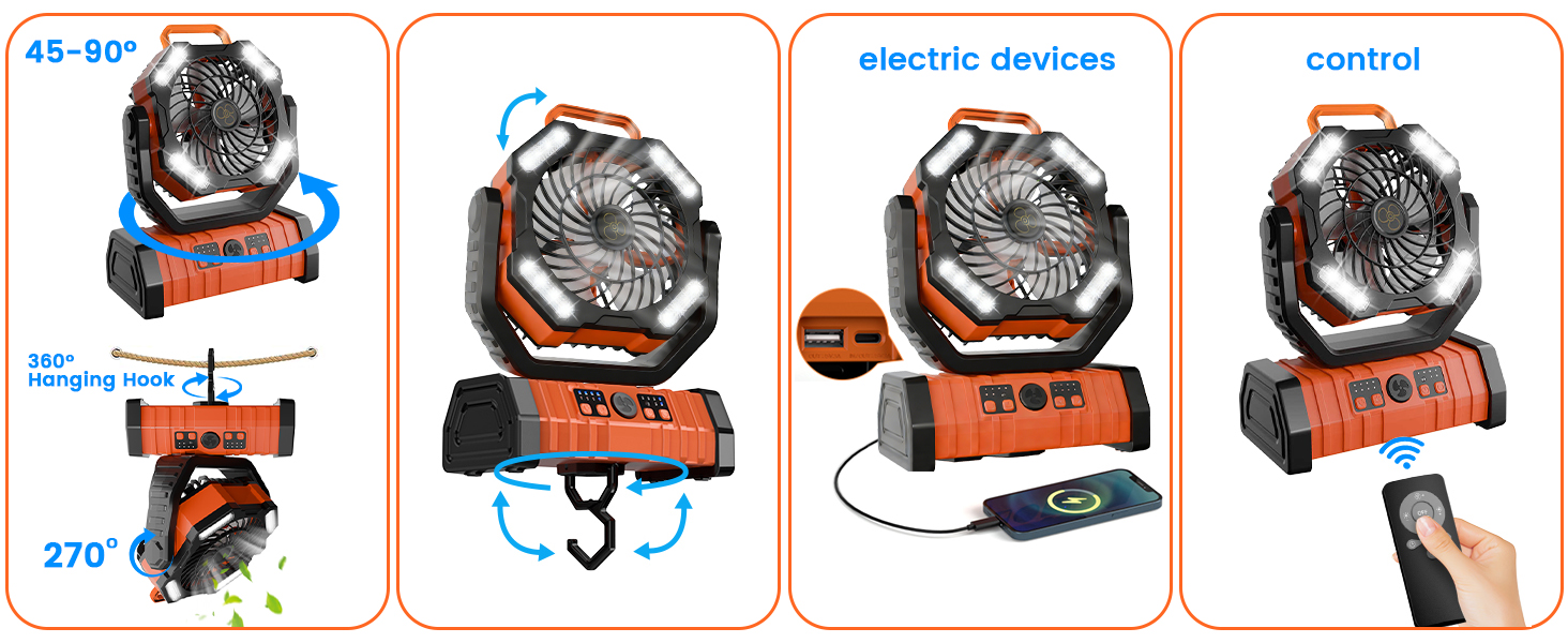 20000mAh Rechargeable Fan