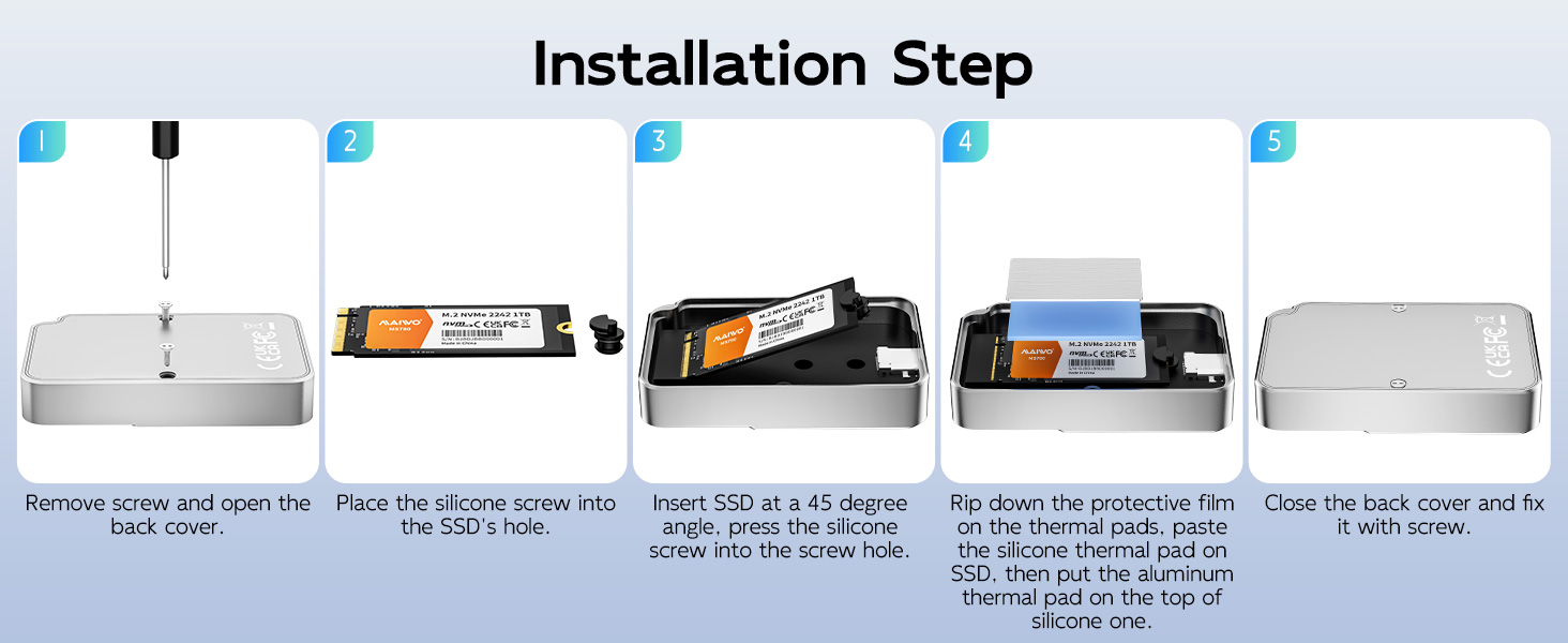 magnetic ssd reader case usb3.2gen2x1 10Gbps hard drive adapter holder excellent heat disapption