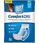 OUT! Pet Care Disposable Male Dog Diapers | Absorbent Male Wraps with Leak Proof Fit | Medium/Lar...