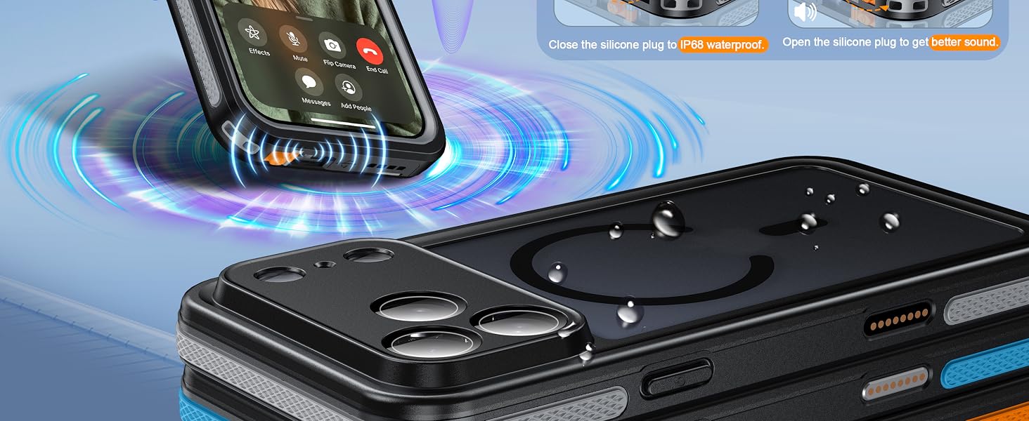 oterkin for iPhone series magnetic IP68 waterproof translucent matte back 360 full body case