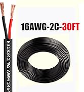 16 Gauge 2 Conductors Premium Electrical Wire 16 AWG Electrical Wire Stranded PVC Cord Copper Cab...