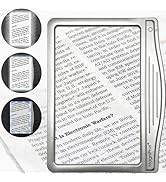 MagniPros 3X Large Ultra Bright LED Page Magnifier with 12 Anti-Glare Dimmable LEDs(Evenly Lit Vi...