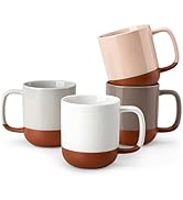 MALACASA Ceramic Coffee Mugs Set of 4, 16oz Coffee Cups, Modern Farmhouse Mugs for Coffee, Latte,...