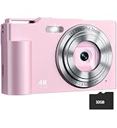 Digital Camera, FHD 4K Digital Point and Shoot Camera with 16X Zoom Anti Shake, 48MP Compact Smal...