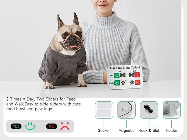 Dog Feeding Reminder, Magnetic Reminder Sticker, AM/PM Daily Indication Chart Feed/Walk Your Pets