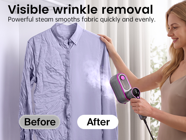 Visible Wrinkle Removal with Powerful, Even Steam.