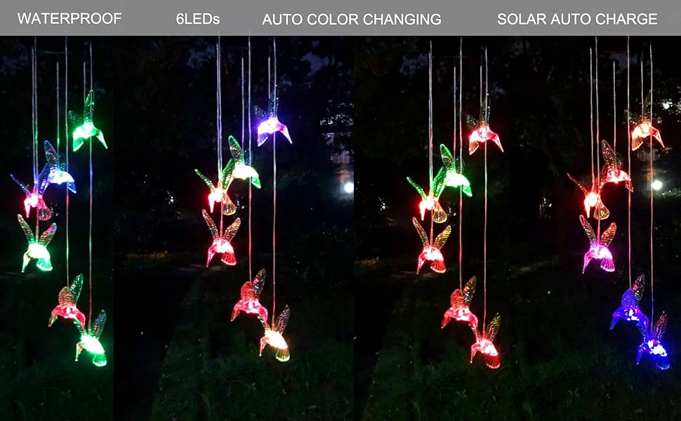 Mom Gifts Solar Wind Chimes for Garden Patio Outdoor Decoration 