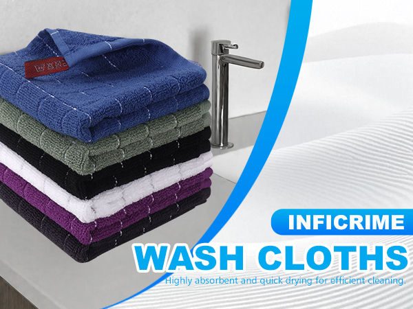6 Pack 100% Cotton Wash Cloth