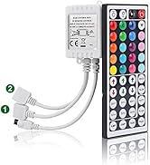 SUPERNIGHT RGB Light Strip Remote Controller, 2-in-1 4 Pin Dimming Dimmer Brightness Flash Mode C...