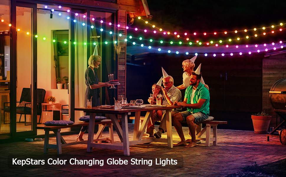 Globe String Lights Christmas RGB LED fairy bedroom indoor outdoor backdrop wall decoration remote