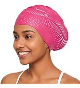 Rantizon Unisex Swim Cap for Long Hair, Large Soft Silicone Womens Swim Caps for Braids, Dreadloc...