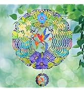 Wind Sculptures - Hummingbird Wind Spinners for Yard and Garden, 12 Inches Large Stainless Steel ...