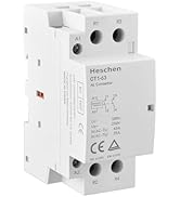 Heschen Household AC Contactor CT1-63 2 Pole Two Normally Open 220V/240V Coil Voltage 35 mm DIN R...