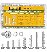 SVLING Machine Screws and Nuts Assortment Kit,#6-32#8-32#10-24 Phillips Pan Head Bolts Assorted,3...