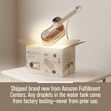 New portable steamer for clothes tested before shipping from fulfillment centers.