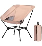 oilpus Ultralight Folding Camping Chair, 2-in-1 Height Adjustable, Square Frame for Stability, Qu...