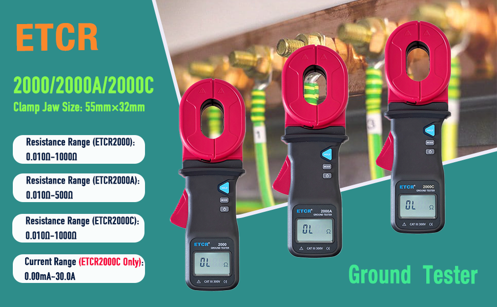 ETCR2000 Clamp Ground Resistance Tester