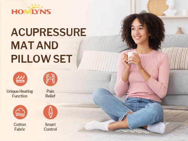 Acupressure mat and pillow set