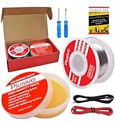 Solder Wire and Rosin Paste Flux Kit - 60-40 Tin Lead Rosin Core Solder Wire (0.6mm, 50g) and Ros...