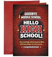 LIJUGITF 8th Grade Graduation Card for Boys Girls - Goodbye Middle School Congrats Grad Gift Card...