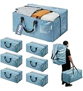 WORKPRO 6 Pack Extra Large Moving Bags with Zippers &amp; Carrying Handles Backpack Straps, Heavy-Dut...