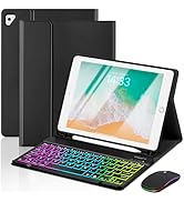 EAMPANG Case with Keyboard and Mouse for iPad 6th/5th Generation Air 1 2 Pro 9.7inch,7 Color Rain...