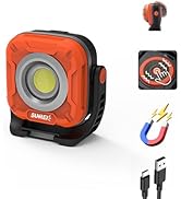 SUNREI 1300LM LED Magnetic Work Light with Stepless Dimming, 7800mAh COB Mechanic Flashlight, IPX...