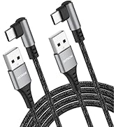 HOTNOW Right Angle USB C Cable 6FT 2Pack, USB C Charger Cable Braided 3A Fast Charging for iPhone...