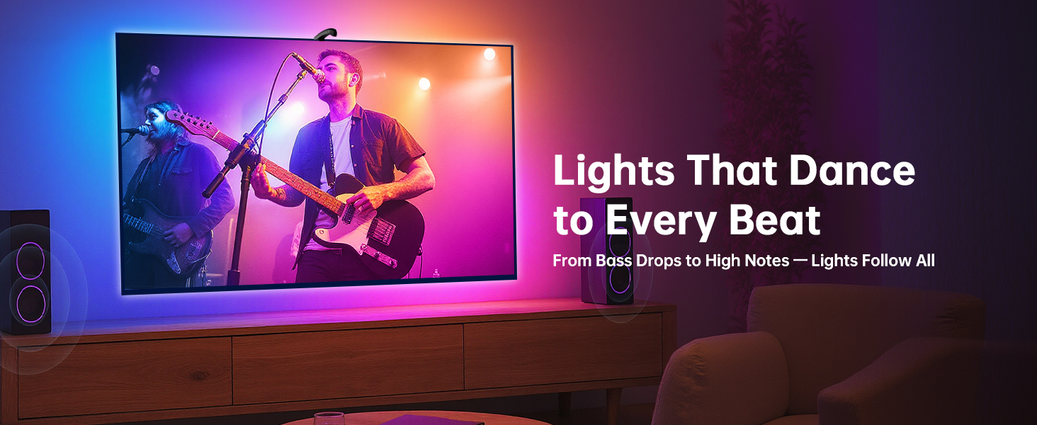 tv led backlight sync to screen behind tv lights that change with tv smart reactive